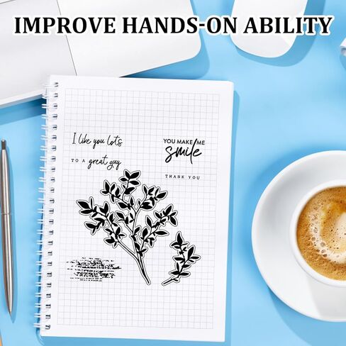 2025-2026 Newests Stamps, Stamps for Card Making, Leaf Silicone Stamp Set Suitable for Scrapbooking, Invitations and Personalized Stationery in Saudi Arabia