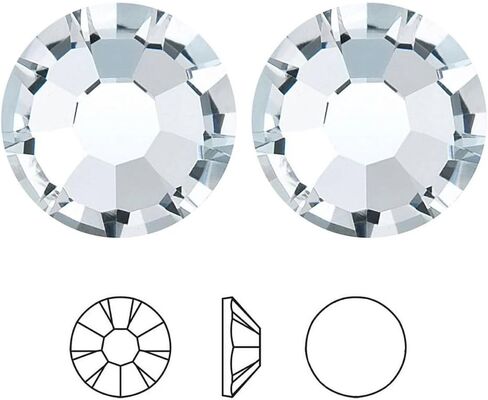 200pcs Genuine Preciosa Maxima Chaton Rose Round Flat Back Crystal Rhinestone Foil Back Crystal Clear (SS16, 3.8-4mm) for Nail Art Craft Jewelry Making Prm-S161 in Saudi Arabia