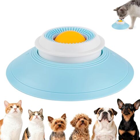 Dog Cat Licks Toys for Liquid Food, Pet Lick Bowl for Dogs and Cats, Anxieties Relief Slow Feeder Dog Lick Ball Treat Dispenser, Non-Slip Licking Bowl Enrichment Toys to Keep Them（1PC） in Saudi Arabia