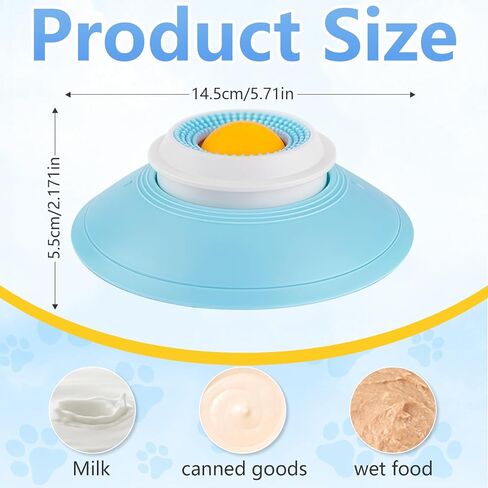 Dog Cat Licks Toys for Liquid Food, Pet Lick Bowl for Dogs and Cats, Anxieties Relief Slow Feeder Dog Lick Ball Treat Dispenser, Non-Slip Licking Bowl Enrichment Toys to Keep Them（1PC） in Saudi Arabia