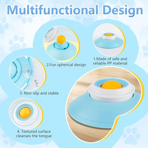Dog Cat Licks Toys for Liquid Food, Pet Lick Bowl for Dogs and Cats, Anxieties Relief Slow Feeder Dog Lick Ball Treat Dispenser, Non-Slip Licking Bowl Enrichment Toys to Keep Them（1PC） in Saudi Arabia