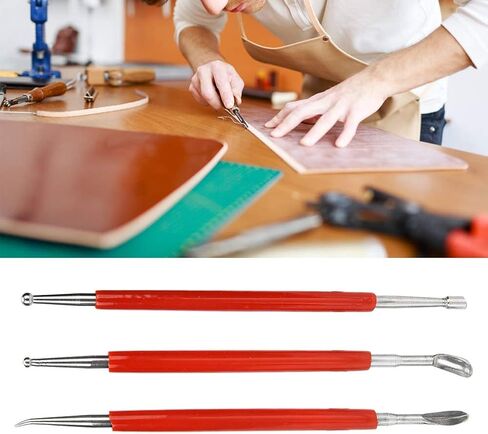 3pcs Leather Craft Carving Modelling Tool, Embossing Spoon Stylus Tool with Stainless Steel Embossing Tool for Leather Detail Sculpture in Saudi Arabia