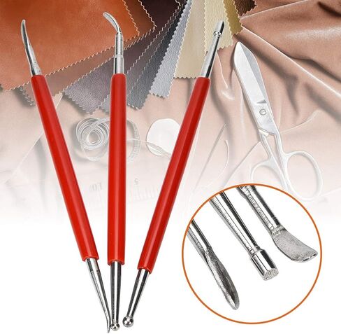 3pcs Leather Craft Carving Modelling Tool, Embossing Spoon Stylus Tool with Stainless Steel Embossing Tool for Leather Detail Sculpture in Saudi Arabia