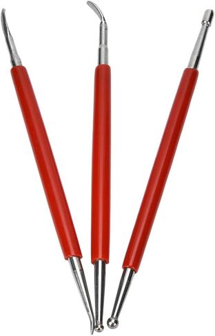 3pcs Leather Craft Carving Modelling Tool, Embossing Spoon Stylus Tool with Stainless Steel Embossing Tool for Leather Detail Sculpture in Saudi Arabia