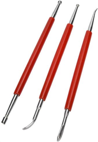 3pcs Leather Craft Carving Modelling Tool, Embossing Spoon Stylus Tool with Stainless Steel Embossing Tool for Leather Detail Sculpture in Saudi Arabia
