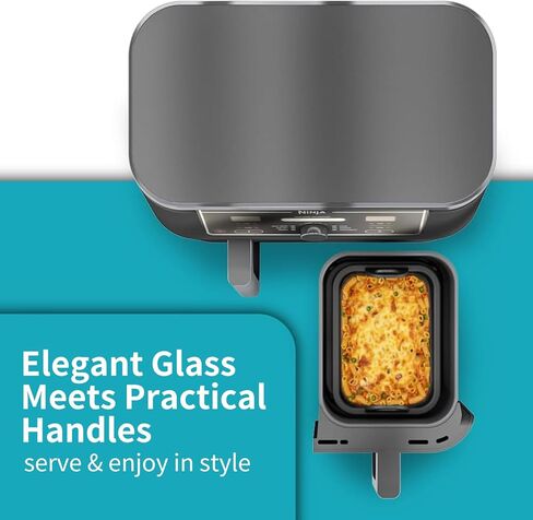 Air Fryer Glass Liner Reusable with Removable Silicone Ring, Air Fryer Accessories for Ninja Foodi DZ201, DZ401, DZ550, COSORI, Chefman, Instant, Heat-resistant, Dishwasher-safe, BPA-free in Saudi Arabia