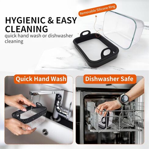 Air Fryer Glass Liner Reusable with Removable Silicone Ring, Air Fryer Accessories for Ninja Foodi DZ201, DZ401, DZ550, COSORI, Chefman, Instant, Heat-resistant, Dishwasher-safe, BPA-free in Saudi Arabia