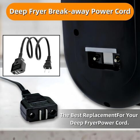 028372 Deep Fryer Breakaway Magnetic Power Cord for Waring DF175 DF250 DF280 TF200 Deep Fryer Cord Replacement - Deep Fryer Cord - Deep Fryer Parts & Accessories (Part Number 26665 28372) in Kuwait
