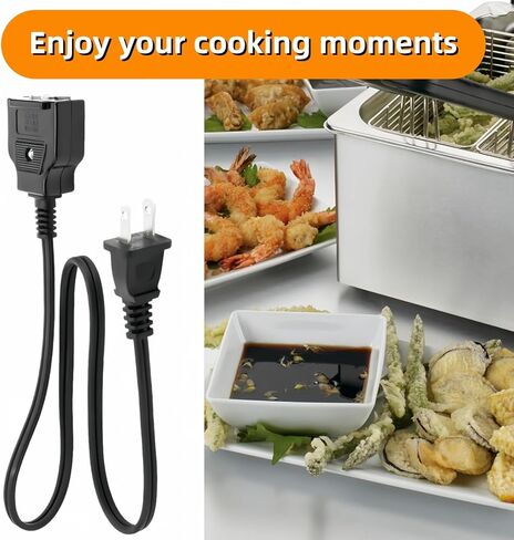 028372 Deep Fryer Breakaway Magnetic Power Cord for Waring DF175 DF250 DF280 TF200 Deep Fryer Cord Replacement - Deep Fryer Cord - Deep Fryer Parts & Accessories (Part Number 26665 28372) in Kuwait