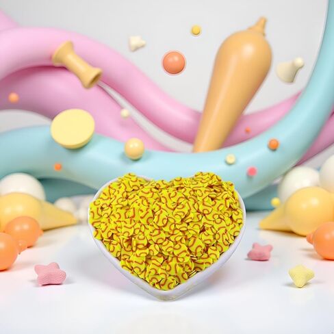 10 Gram Yellow Softball Clay 5mm Slices, Ball Sports Love Polymer Clay, Softball Slime, Nail Art Faux Craft, Decorations,This Product is not Suitable for Children Under 12 in Saudi Arabia