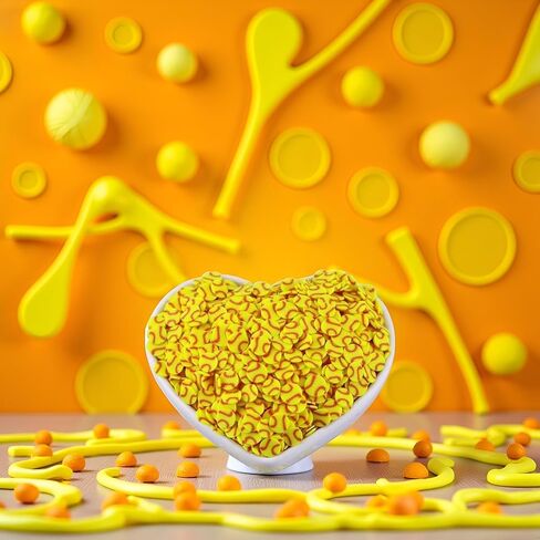 10 Gram Yellow Softball Clay 5mm Slices, Ball Sports Love Polymer Clay, Softball Slime, Nail Art Faux Craft, Decorations,This Product is not Suitable for Children Under 12 in Saudi Arabia