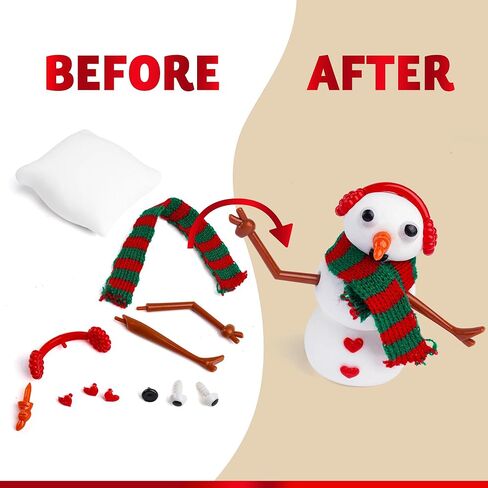 JOYIN Christmas Build a Snowman Craft Kit، 3 عبوات من الطين النمذجة DIY اصنع مجموعة رجل ثلج لفنون عيد الميلاد والأنشطة الحرفية، هدايا عيد الميلاد لتخزين الهدايا للأطفال، لعبة مدرسية مضحكة لصالح الحفلات in Kuwait