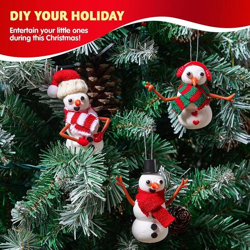 JOYIN Christmas Build a Snowman Craft Kit، 3 عبوات من الطين النمذجة DIY اصنع مجموعة رجل ثلج لفنون عيد الميلاد والأنشطة الحرفية، هدايا عيد الميلاد لتخزين الهدايا للأطفال، لعبة مدرسية مضحكة لصالح الحفلات in Kuwait