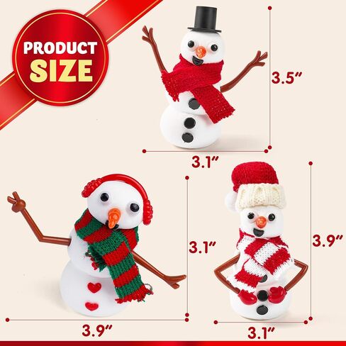 JOYIN Christmas Build a Snowman Craft Kit، 3 عبوات من الطين النمذجة DIY اصنع مجموعة رجل ثلج لفنون عيد الميلاد والأنشطة الحرفية، هدايا عيد الميلاد لتخزين الهدايا للأطفال، لعبة مدرسية مضحكة لصالح الحفلات in Kuwait