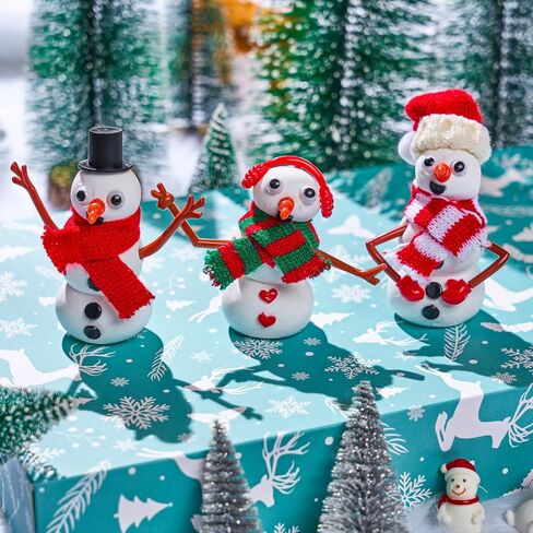 JOYIN Christmas Build a Snowman Craft Kit، 3 عبوات من الطين النمذجة DIY اصنع مجموعة رجل ثلج لفنون عيد الميلاد والأنشطة الحرفية، هدايا عيد الميلاد لتخزين الهدايا للأطفال، لعبة مدرسية مضحكة لصالح الحفلات in Kuwait