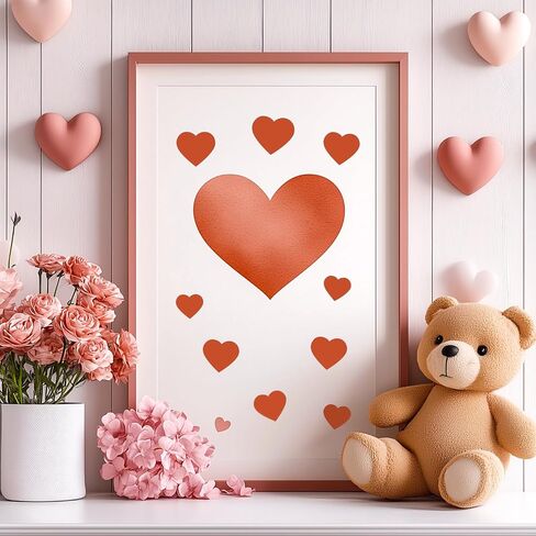 18Pcs Valentine's Day Stencil Set, Happy Valentine's Day Heart Pattern, 5.9 Inches, Reusable for Drawing on Canvas, Scrapbook Paper, Fabric, Pillows, Card Making. (Valentine's Day) in Kuwait
