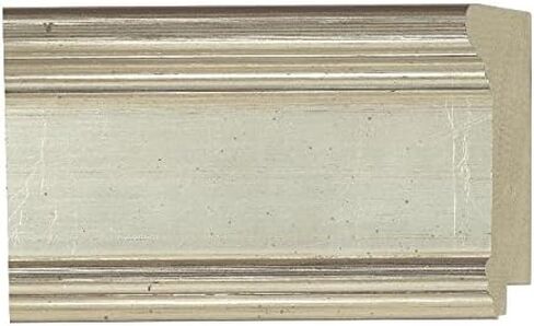 CountryArtHouse Picture Frame Moulding (Wood) 100ft Bundle - Traditional Silver Finish - 3.375" Width - 9/16" Rabbet Depth in Saudi Arabia