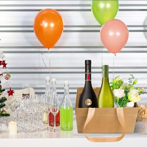 Orchidleaf 24 Pcs Basket for Gifts Empty DIY Bulk Empty Gift Basket 6.5 x 9.8 Inch Kraft Empty Gifts Baskets to Fill with Handles for Party, Weddings, Thanksgiving, Graduation Season (Brown) in Saudi Arabia