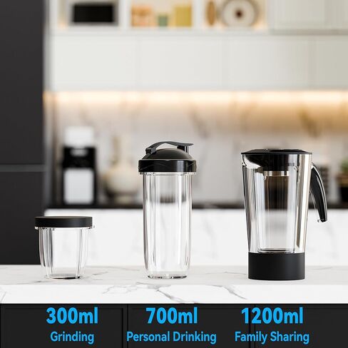 Smoothie Blender Food Processor Combo, 13 Piece All-in-One Kitchen System with Grinder Meat Chopper, 4 in 1with 4 BPA-Free Cups(10oz-42oz) Shakes,Baby Food,Blending,Dishwasher Safe,Ideal Gift in Saudi Arabia