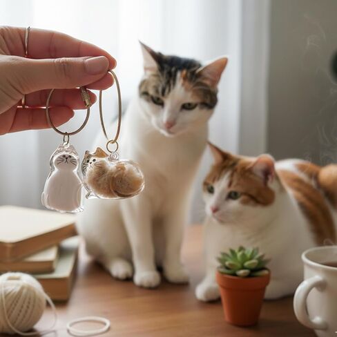 8Pcs Cat Fur Memory Charm, Transparent Cat Hair Keychain for Keepsake Set for Cat Fur Locket, Pet Fur Memory Charm for Various Breeds in Kuwait