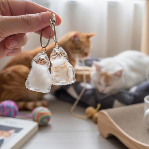 8Pcs Cat Fur Memory Charm, Transparent Cat Hair Keychain for Keepsake Set for Cat Fur Locket, Pet Fur Memory Charm for Various Breeds in Kuwait