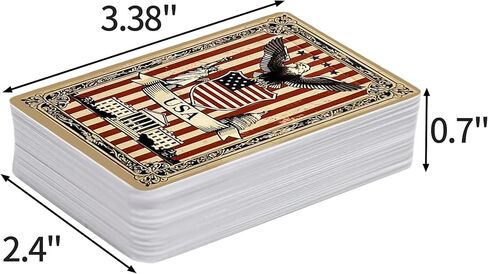 American Pride Themed Playing Cards, Standard Index, Premium Plastic Waterproof Poker Cards Including Statue of Liberty, American Flag, Great Seal of The US in Saudi Arabia