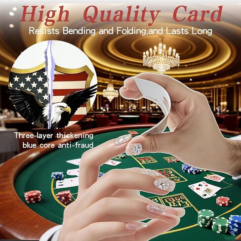 American Pride Themed Playing Cards, Standard Index, Premium Plastic Waterproof Poker Cards Including Statue of Liberty, American Flag, Great Seal of The US in Saudi Arabia
