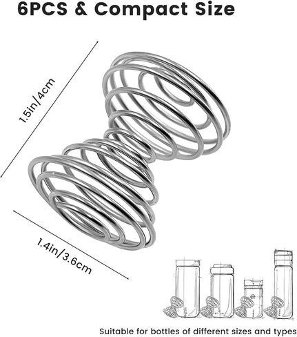 SNAIL GARDEN Hourglass-Shaped Shaker Ball for Smoother Mixing, Heavy Duty 20g Stainless Steel Blender Ball for Fast Mixing, 6PCS Mixing Balls for Shaker Bottles and Liquid Mixing in Saudi Arabia