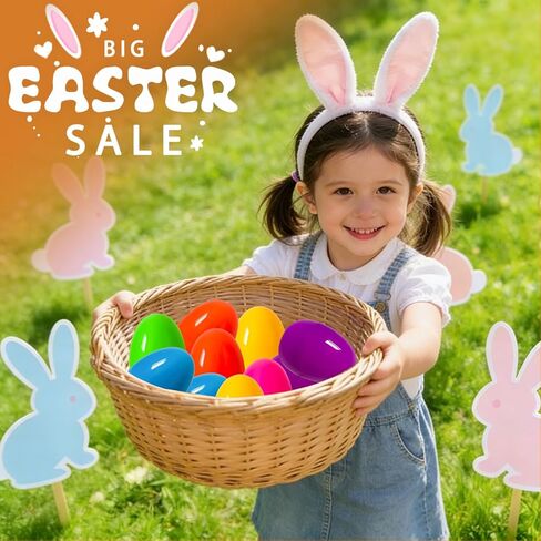 36 حزمة 4 بوصة كبيرة من بيض عيد الفصح بيض عيد الفصح الملون الكبير لحشو سلة قابلة لإعادة الملء بيض عيد الفصح البلاستيكي ذو القاع المسطح بيض مفاجأة فارغة لصالح حفلة عيد الفصح in Saudi Arabia