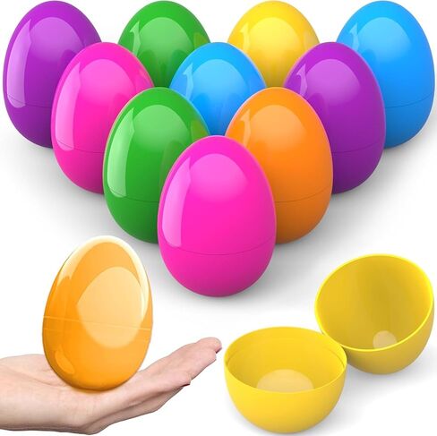 3.5"Unfilled Easter Eggs, 36 pcs Colorful Egg Plus 2 Golden Egg, 38 Pcs Plastic Empty Eggs Colors for Easter Hunts, Surprises, Easter Basket Stuffers Fillers in Saudi Arabia