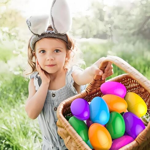 3.5"Unfilled Easter Eggs, 36 pcs Colorful Egg Plus 2 Golden Egg, 38 Pcs Plastic Empty Eggs Colors for Easter Hunts, Surprises, Easter Basket Stuffers Fillers in Saudi Arabia