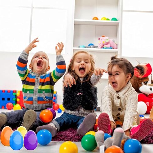 3.5"Unfilled Easter Eggs, 36 pcs Colorful Egg Plus 2 Golden Egg, 38 Pcs Plastic Empty Eggs Colors for Easter Hunts, Surprises, Easter Basket Stuffers Fillers in Saudi Arabia