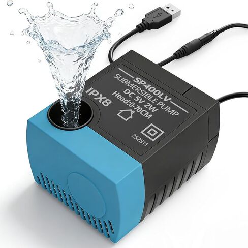 مضخة نافورة مياه للقطط SP-400LV، مضخة بديلة USB لنوافير الحيوانات الأليفة، جهد منخفض هادئ، آمنة وسهلة التنظيف، متوافقة مع السيراميك والفراشة والفولاذ المقاوم للصدأ و360 موزع مياه للكلاب والقطط in Kuwait