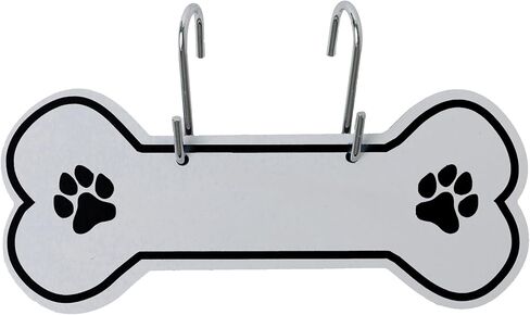 Noble Heritage Aluminum Writable Dog Bone Crate Tag - Reusable Dry-Erase Kennel Nameplate for Pets | Durable Aluminum with S-Hook | USA Made | Cage ID Tag for Daycares & Shelters | Black | 5 Pack in Saudi Arabia