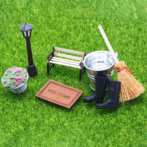Realistic 1：12 Scale Black Miniature Park Bench – Dollhouse Accessory for Model Train Scenery, DIY Mini Displays, Architectural Models, Tabletop Decoration & Craft Projects (Size：1.9 x 0.9 x 1.3 in) in Saudi Arabia