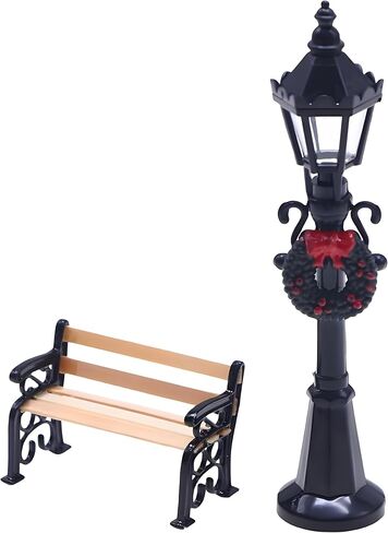 Realistic 1：12 Scale Black Miniature Park Bench – Dollhouse Accessory for Model Train Scenery, DIY Mini Displays, Architectural Models, Tabletop Decoration & Craft Projects (Size：1.9 x 0.9 x 1.3 in) in Saudi Arabia