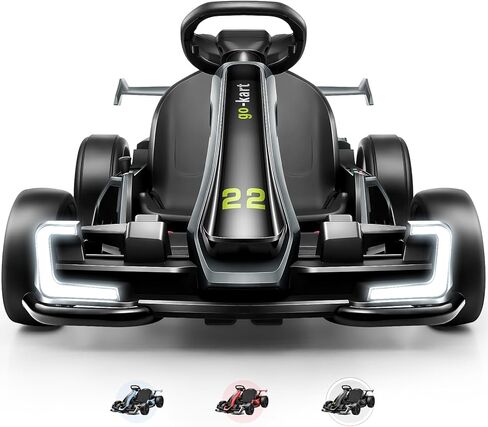 Hikole Electric Go Kart للأطفال الذين تتراوح أعمارهم بين 6-12 عامًا، سيارة الانجراف الكهربائية 24 فولت مع مقعد قابل للتعديل، سرعات، 8.5 ميل في الساعة، أضواء LED ساطعة، محرك قوي 300 واط، ركوب 24 فولت على عربة مجنونة، أحمر in Kuwait