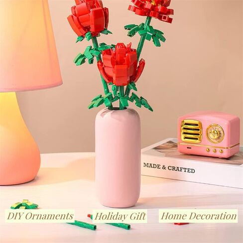 Roses Building Sets for Kids, Toy Flower Bouquet Gift for Girl Friend Birthday Christmas and Valentine's Day in Saudi Arabia