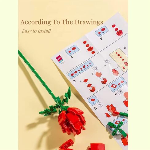 Roses Building Sets for Kids, Toy Flower Bouquet Gift for Girl Friend Birthday Christmas and Valentine's Day in Saudi Arabia