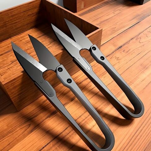 Tailor Scissors Set 2Pc Carbon Steel With U-Shaped Handle, Stainless Steel Embroidery Shears For Sewing, Fabric Cutting, Crafting, Black in Saudi Arabia