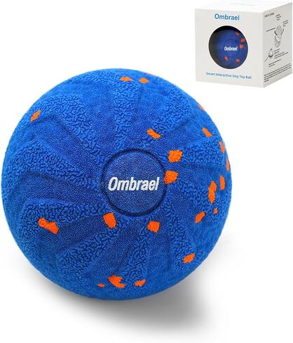 Ombrael Smart Interactive Dog Ball，Automatic Moving, Bouncing, Spinning Ball, Chew-Resistant & Washable E-TPU Rubber Toy, Perfectly Sized for The Mouths of Medium to Large Dogs in Saudi Arabia