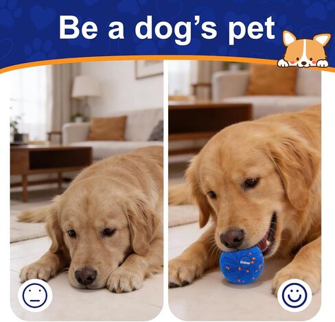 Ombrael Smart Interactive Dog Ball，Automatic Moving, Bouncing, Spinning Ball, Chew-Resistant & Washable E-TPU Rubber Toy, Perfectly Sized for The Mouths of Medium to Large Dogs in Saudi Arabia