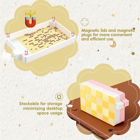 New Magnetic Diamond Painting Tray Features a Dazzling Starlight Effect Complemented by Beautiful, Colorful Patterns.Large-Sized Diamond Painting Tray Suitable for Round and Square Diamonds. (YE) in Saudi Arabia
