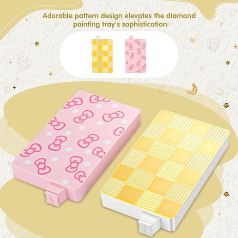 New Magnetic Diamond Painting Tray Features a Dazzling Starlight Effect Complemented by Beautiful, Colorful Patterns.Large-Sized Diamond Painting Tray Suitable for Round and Square Diamonds. (YE) in Saudi Arabia