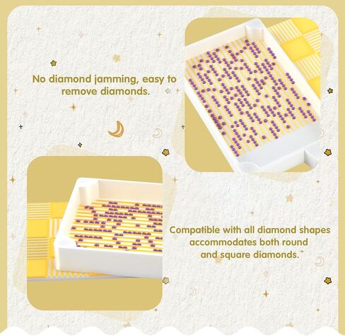 New Magnetic Diamond Painting Tray Features a Dazzling Starlight Effect Complemented by Beautiful, Colorful Patterns.Large-Sized Diamond Painting Tray Suitable for Round and Square Diamonds. (YE) in Saudi Arabia
