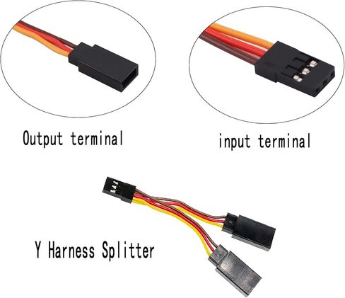 20Pcs Servo Extension Cable and Y Harness Splitter for RC Airplane Car Drone, Compatible with JR Futaba Spektrum (1.97nch /5.9-Inch) in Saudi Arabia