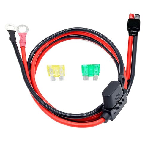 10AWG Anderson Connector to O Ring Terminal Cable，Dual Positive/Negative ATC Style Fuse Holder Cable with 2 Fuse for Automotive Portable Power Station Solar Generators - 2FT in Saudi Arabia