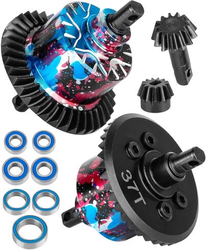 RC Diff Gear 37T ترقيات جزء لـ 1/10 Slash 4X4 VXL/Rustler 4X4 VXL/Stampede 4X4 VXL/Hoss 4X4 VXL/XO-1، قفزات تفاضلية أمامية وخلفية، أحمر in Kuwait