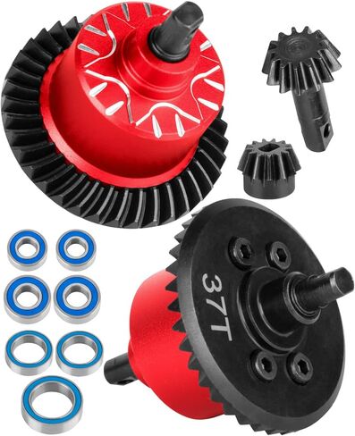 RC Diff Gear 37T Upgrades Part for 1/10 Slash 4X4 VXL/Rustler 4X4 VXL/Stampede 4X4 VXL/Hoss 4X4 VXL/XO-1,Front Rear Differential Hop Ups,Red in Saudi Arabia