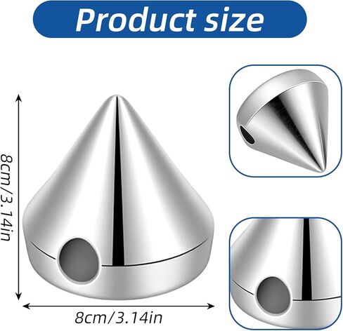 Shimmeroo 200pcs 8mm الفضة رصاصة سبايك مخروط ترصيع، فاسق المسامير مخروط سبايك مسمار للحرف اليدوية، ومسامير الظهر المسطحة والمسامير الغراء على ديكور للملابس الجلود حزام حقيبة أحذية مجوهرات الزخارف in Kuwait